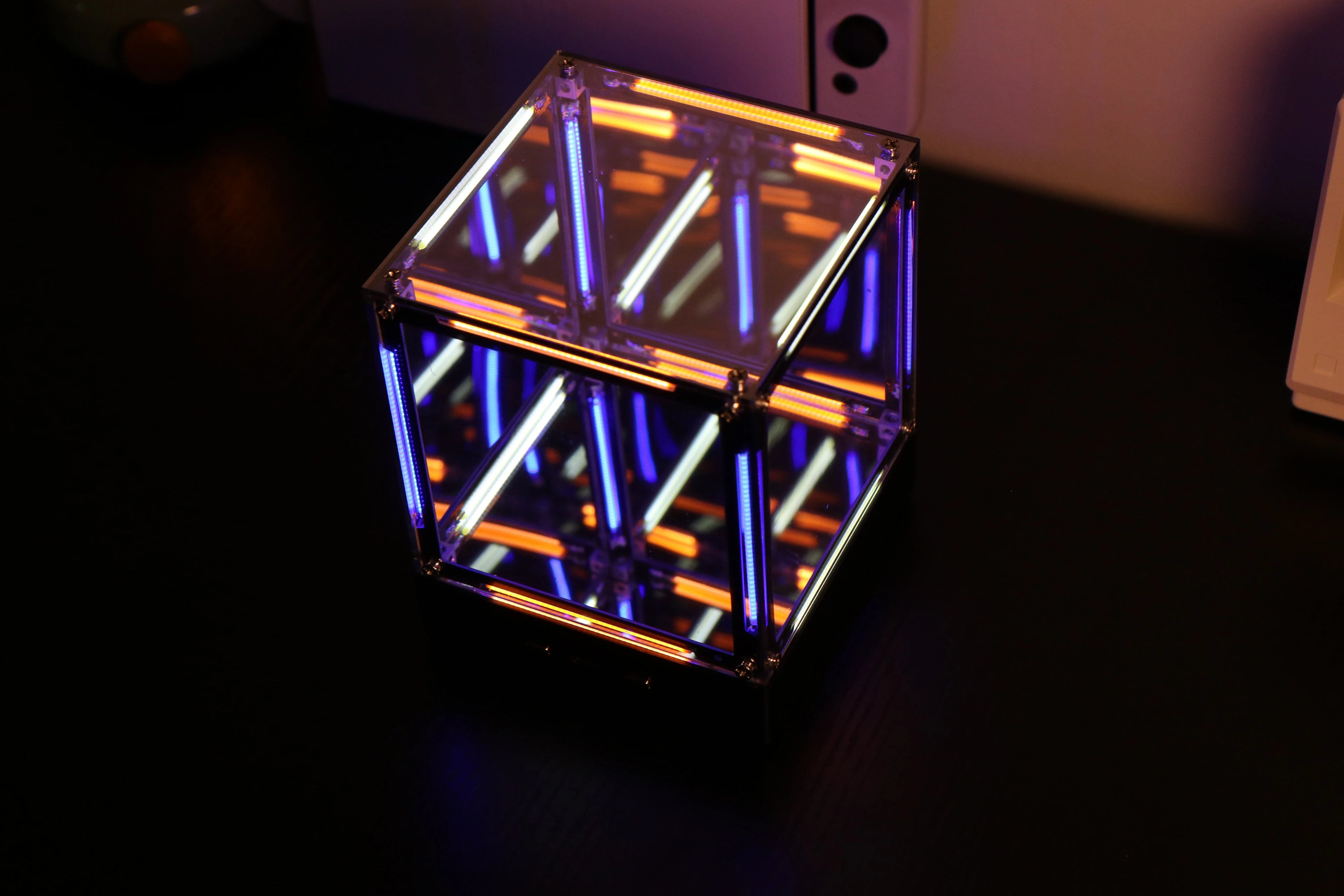 4D Hypercube LED Night Light DIY Wireless Table Lamp for Gamer Room Decor  Acrylic Cube Desk Ornament  Action Figure Display Box